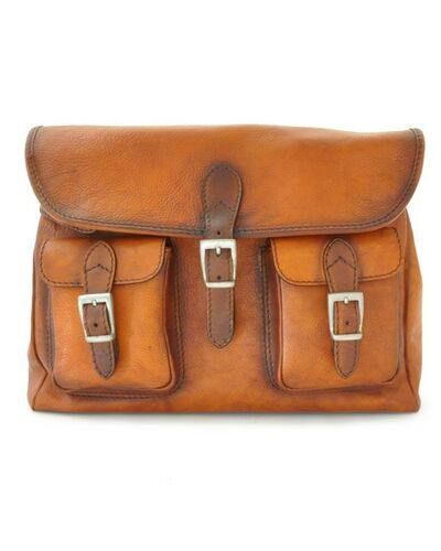 Pratesi Maremma borsa a tracolla in vera pelle - B118 Bruce Cognac