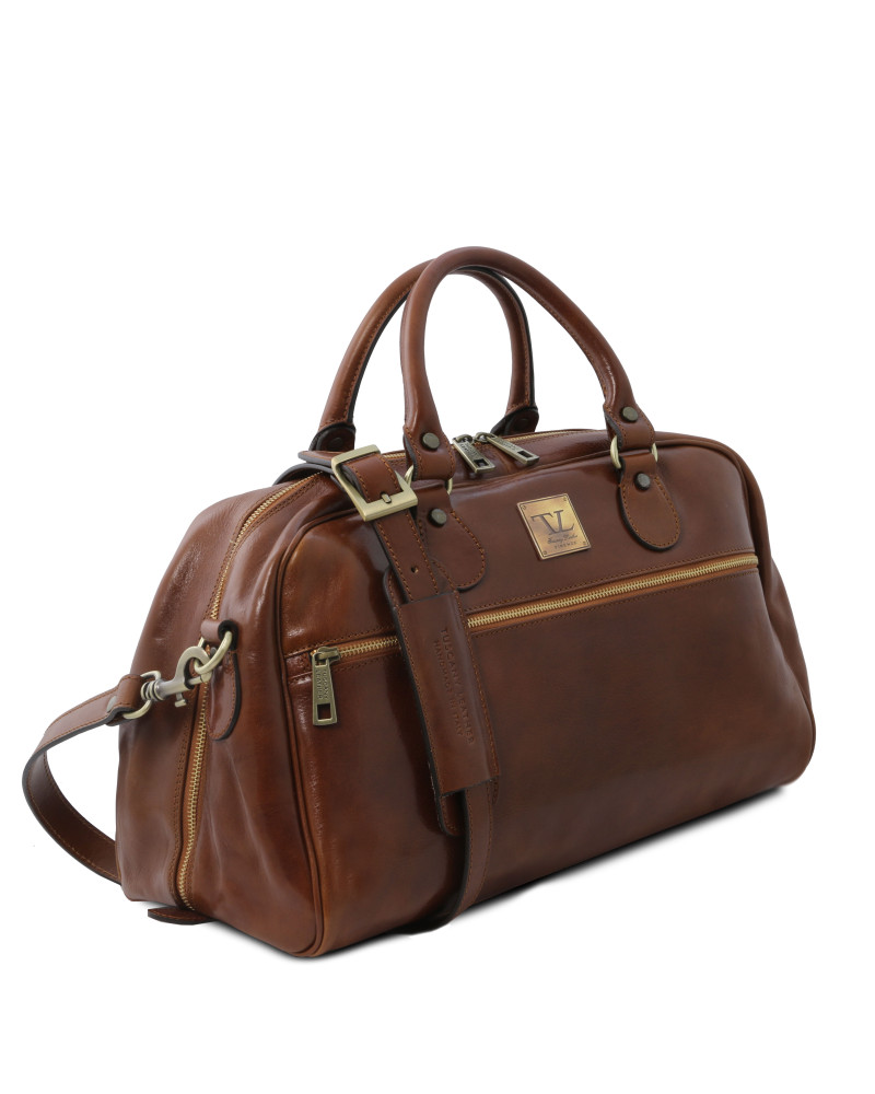Tuscany Leather TL Voyager - Travel leather bag- Small size Colour Brown