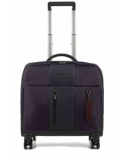 Piquadro Brief trolley briefcase with USB and micro-USB plate, Blue - CA4446BRBM/BLU