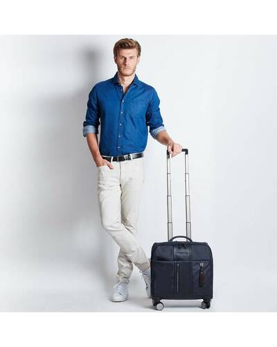 Piquadro Brief trolley briefcase with USB and micro-USB plate, Blue - CA4446BRBM/BLU