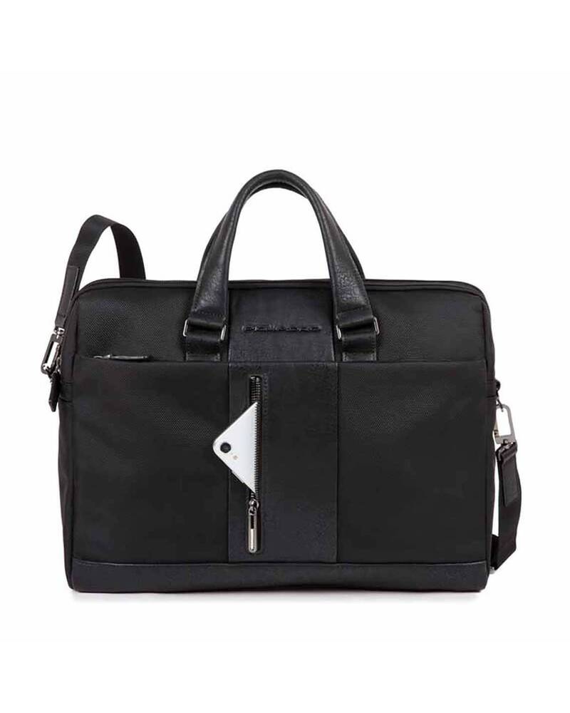 Piquadro Brief Two-compartment PC briefcase, Black - CA616BR/N