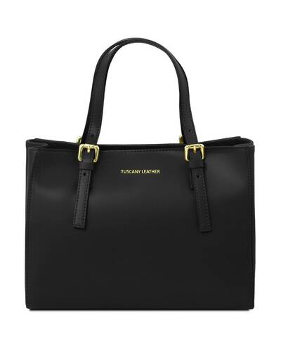 Tuscany Leather Aura - Leather handbag Black - TL141434/2