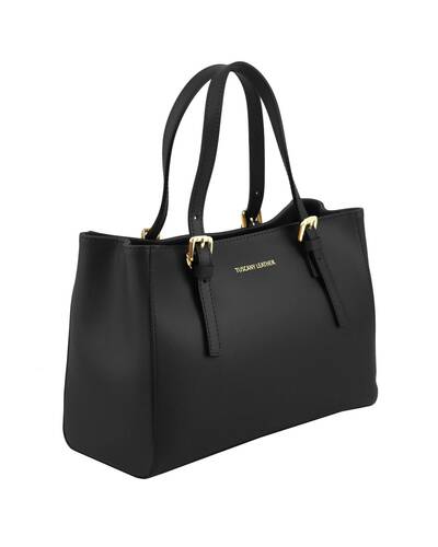 Tuscany Leather Aura - Leather handbag Black - TL141434/2