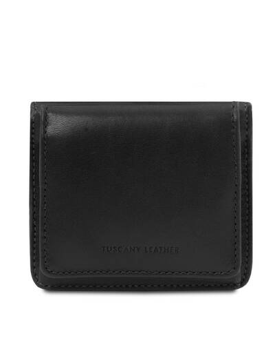 Tuscany Leather - Esclusivo portafoglio in pelle con portamonete Nero - TL142059/2