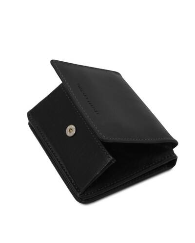 Tuscany Leather - Esclusivo portafoglio in pelle con portamonete Nero - TL142059/2