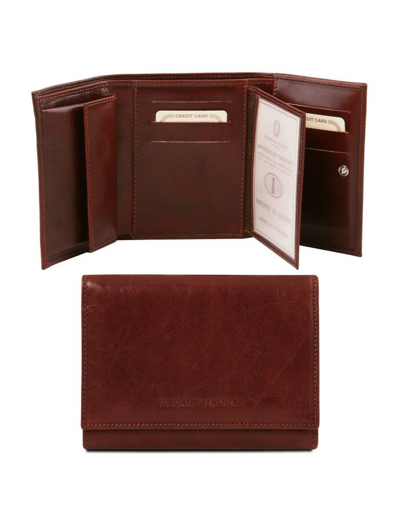 Tuscany Leather - Exclusive leather wallet for women Brown - TL140790/1