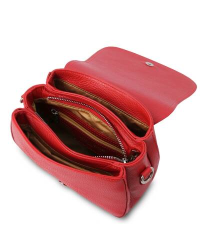 Tuscany Leather Jasmine - Leather shoulder bag Lipstick Red - TL141968/120