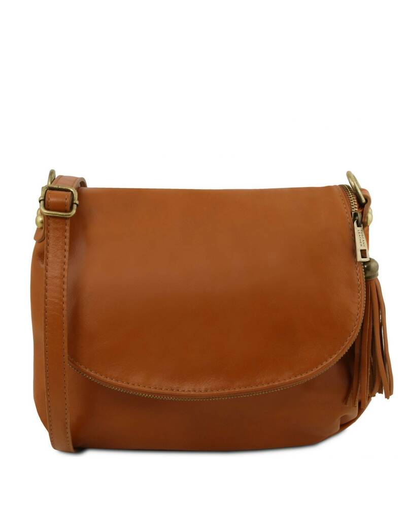 Tuscany Leather - TL Bag - Borsa morbida a tracolla con nappa Cognac - TL141223/6