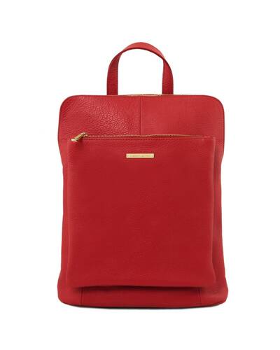 Tuscany Leather TL Bag Zaino donna in pelle morbida Rosso Lipstick - TL141682/120