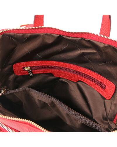 Tuscany Leather TL Bag Zaino donna in pelle morbida Rosso Lipstick - TL141682/120