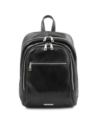 Tuscany Leather Perth - 2 Compartments leather backpack Black - TL142049/2