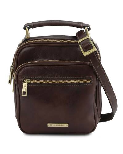 Tuscany Leather - Paul - Leather Crossbody Bag Dark Brown - TL141916/5