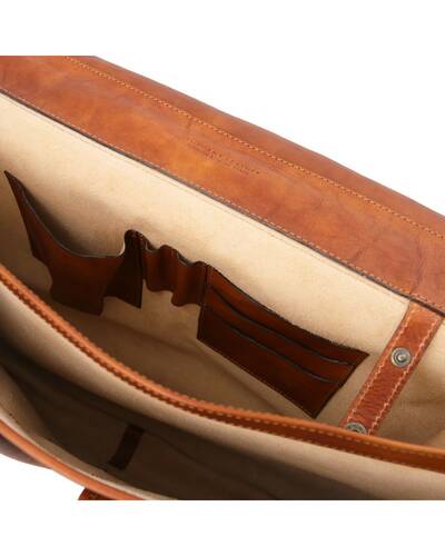 Tuscany Leather Ancona - Leather messenger bag Natural - TL142073/100