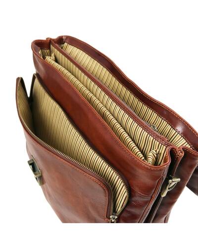 Tuscany Leather Alessandria - Cartella Porta notebook TL SMART multiscomparto in pelle Marrone - TL142067/1