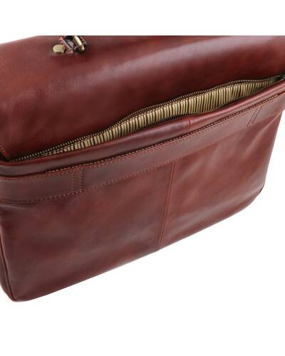 Tuscany Leather Alessandria - Cartella Porta notebook TL SMART multiscomparto in pelle Marrone - TL142067/1