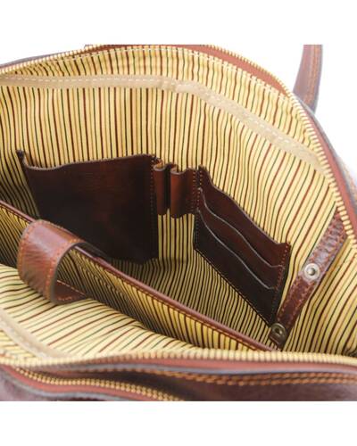 Tuscany Leather Urbino Cartella in pelle porta computer a 2 scomparti con tasca frontale Miele - TL141894/3