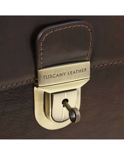 Tuscany Leather Cremona - Leather briefcase 3 compartments Black - TL141732/2