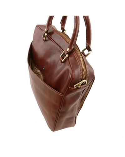 Tuscany Leather TL Messenger Borsa a tracolla porta notebook in pelle 2 scomparti Marrone - TL141650/1