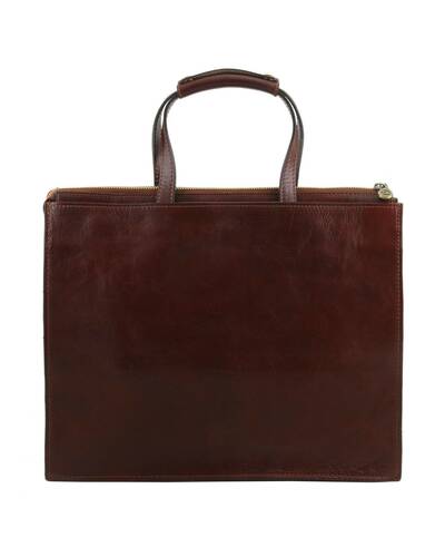 Tuscany Leather Palermo - Women's Leather briefcase 3 compartments Red - TL141343/4