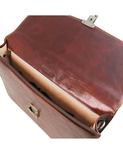 Tuscany Leather Amalfi - Leather briefcase 1 compartment Honey - TL141351/3