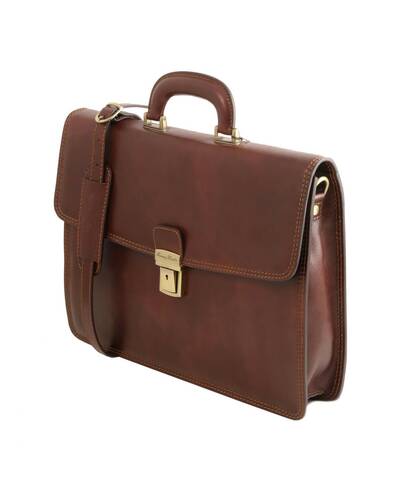 Tuscany Leather Amalfi - Leather briefcase 1 compartment Honey - TL141351/3