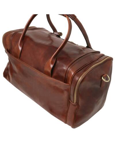 Tuscany Leather TL Voyager - Travel leather bag with side pockets, Honey - TL142141/3