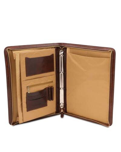 Tuscany Leather - Lucio - Exclusive leather document case with ring binder Black - TL141293/2