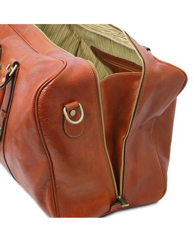 Tuscany Leather TL Voyager - Borsa da viaggio in pelle con tasca frontale Marrone - TL142140/1