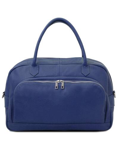 Tuscany Leather TL Voyager - Travel soft leather duffle bag Dark Blue - TL142148/107