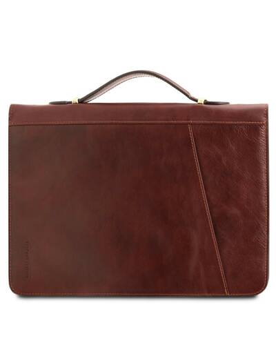 Tuscany Leather - Costanzo - Esclusivo portadocumenti in pelle con anelli e manico Rosso - TL141295/4