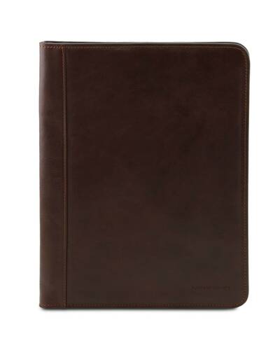 Tuscany Leather - Luigi XIV - Leather document case with zip closure Dark Brown - TL141287/5