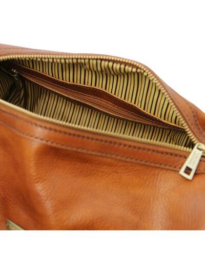 Tuscany Leather - Lucrezia - Leather maxi duffle bag Honey - TL141977/3