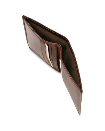Tuscany Leather - Exclusive 2 fold leather wallet for men Brown - TL142064/1