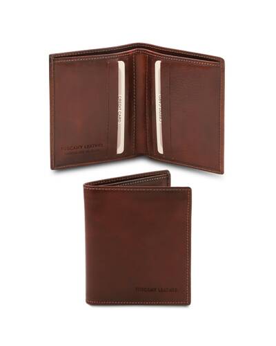 Tuscany Leather - Exclusive 2 fold leather wallet for men Brown - TL142064/1