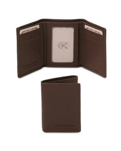 Tuscany Leather - Exclusive soft 3 fold leather wallet Dark Brown - TL142086/5