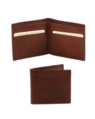 Tuscany Leather - Exclusive 2 fold leather wallet for men Brown - TL140797/1