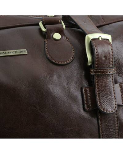 Tuscany Leather - TL Voyager - Borsa da viaggio in pelle con fibbie - Misura grande Marrone - TL141248/1