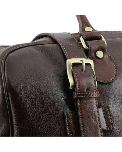 Tuscany Leather - TL Voyager - Borsa da viaggio in pelle con fibbie - Misura piccola Miele - TL141249/3