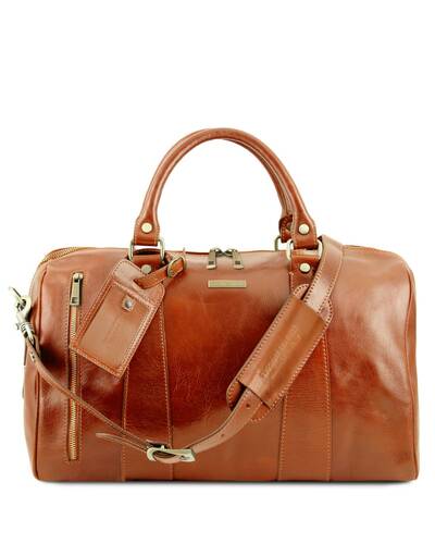 Tuscany Leather - TL Voyager - Travel leather duffle bag - Small size Honey - TL141216/3