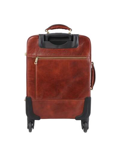 Tuscany Leather TL Voyager 4 Wheels vertical leather trolley Honey - TL141911/3