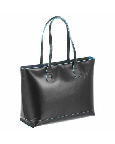 Piquadro Blue Square Shopping bag in leather, Black - BD3336B2/N
