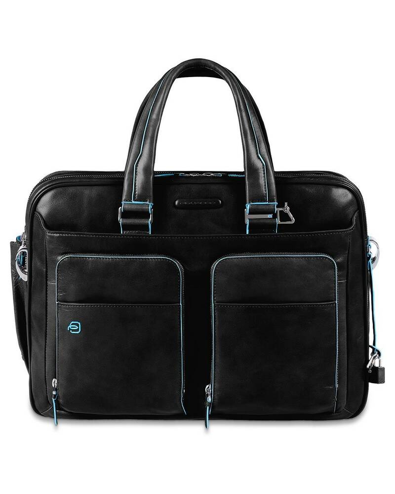 Piquadro Blue Square borsa espandibile porta PC e porta iPad, Nero - CA2765B2/N