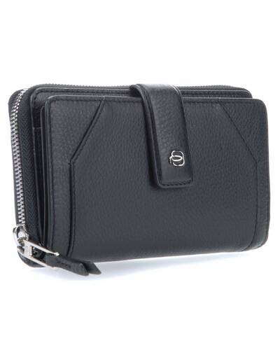 Piquadro Muse women’s wallet with coin case and RFID anti-fraud protection, Black - PD1354MUR/N