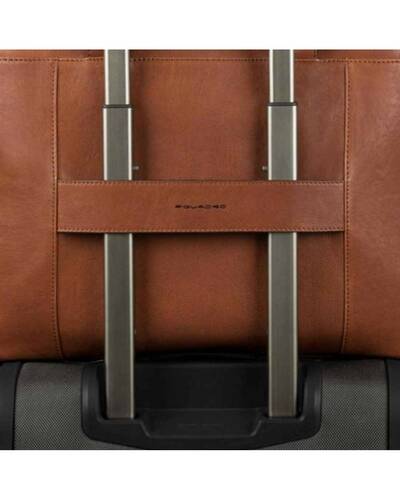 Piquadro Black Square portfolio computer briefcase with iPad®Air/Pro 9,7 compartment, Brown - CA2849B3/CU