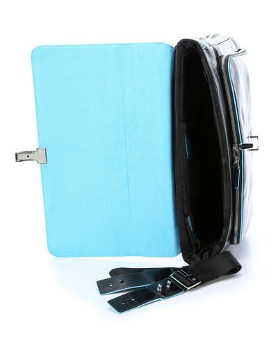 Piquadro Blue Square expandable computer portfolio briefcase, Black - CA3111B2/N