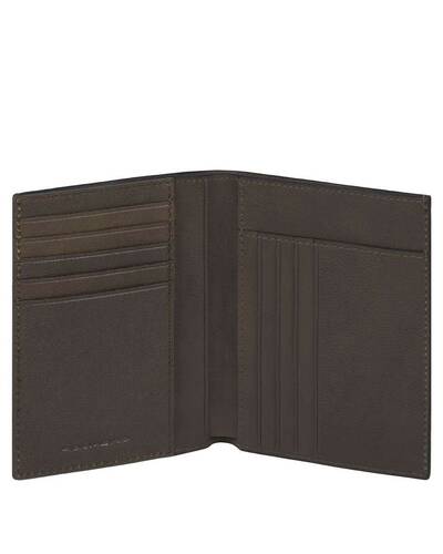 Piquadro Black Square Vertical men’s wallet with RFID antifraud, Dark Brown - PU1393B3R/TM