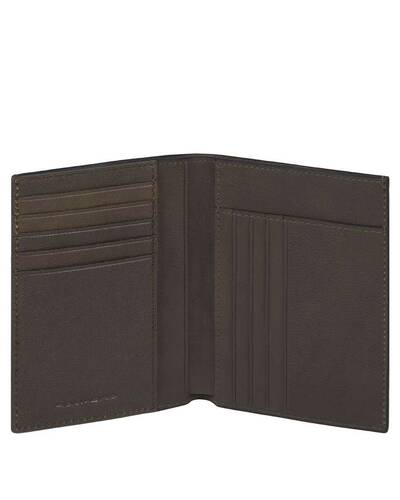 Piquadro Black Square Portafoglio uomo verticale anti-frode RFID, Testa di Moro - PU1393B3R/TM