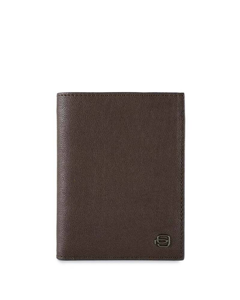 Piquadro Black Square Vertical men’s wallet with RFID antifraud, Dark Brown - PU1393B3R/TM