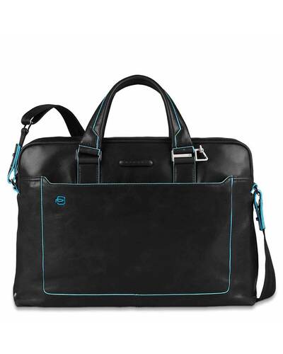 Piquadro Blue Square computer portfolio briefcase with iPad®Air/Air2r compartment, Black - CA3335B2/N