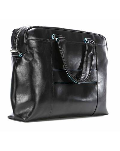 Piquadro Blue Square computer portfolio briefcase with iPad®Air/Air2r compartment, Black - CA3335B2/N